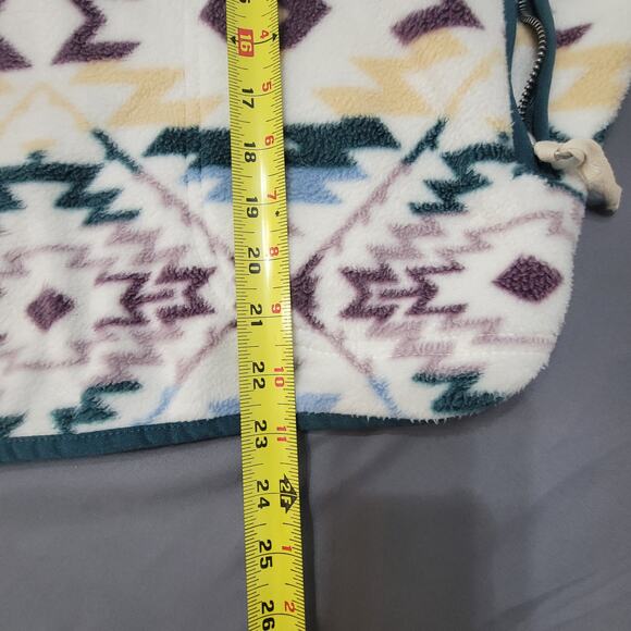 RSQ Fleece Pullover Jacket Aztec Southwestern Quarter Snap Mock Neck - Picture 5 of 10